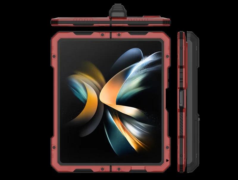

R-just Rugged Armor 360 Full Mobile Phone Case For Samsung Galaxy Z Fold4 Fold5 Flip4 Flip 5 Metal Aluminum Shockproof Cover
