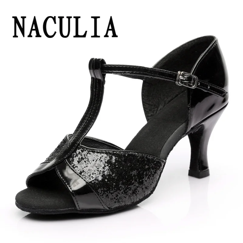 Hot New Latin Dance Shoes Women Ballroom Salsa Sandals Tango High Heel Adjustable Latin Shoes For Girls Ladies Training Shoes