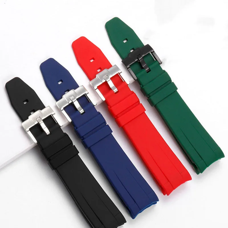 

For Seiko Omega Rolex Water Ghost Watch Band 20mm Silicone Rubber watchstrap Curved End Diving Waterproof Bracelet Accessories