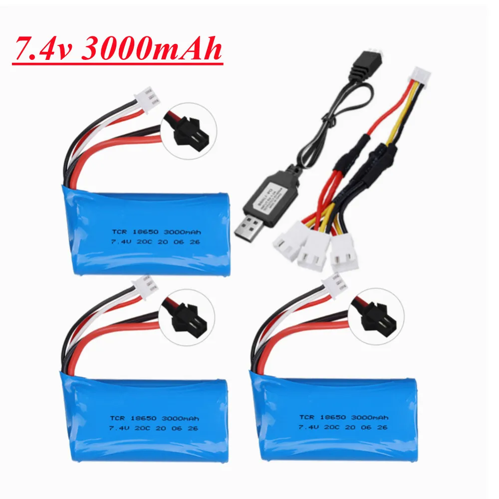 Литий-полимерный аккумулятор 2s 18650 7 4 в 3000 мАч для WPL MN99S D90 U12A S033g Q1 H101