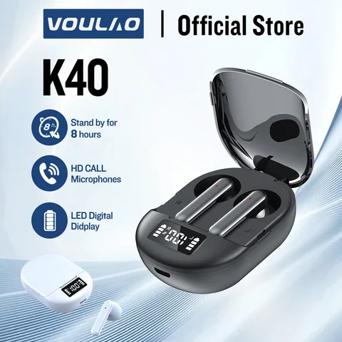 Bluetooth наушники рециркуляции K40, беспроводные наушники с микрофоном, водонепроницаемые спортивные наушники-вкладыши с сенсорным управлением