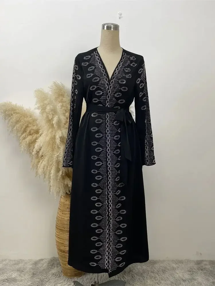 Рамадан черное мусульманское кимоно абайя Дубай кебая кафтан платье молитвенная