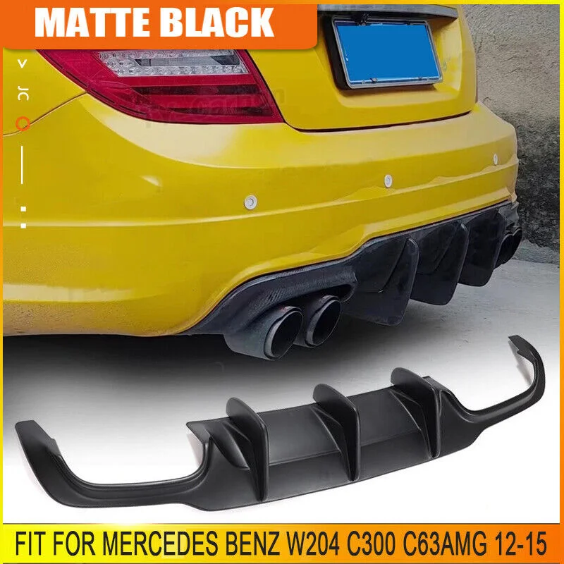 

Mercedes Benz W204 C300 C63AMG 12-15 Rear Bumper Lip Diffuser Spoiler Matte
