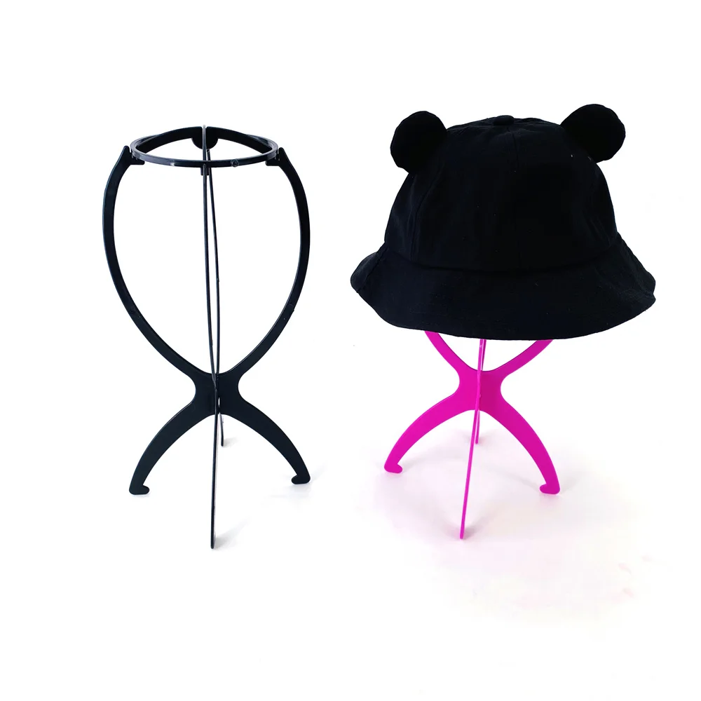

1PC Colorful Ajustable Wig Stands Plastic Hat Display Wig Head Holders 17x34Cm Mannequin Head/Stand Portable Folding Wig Stand