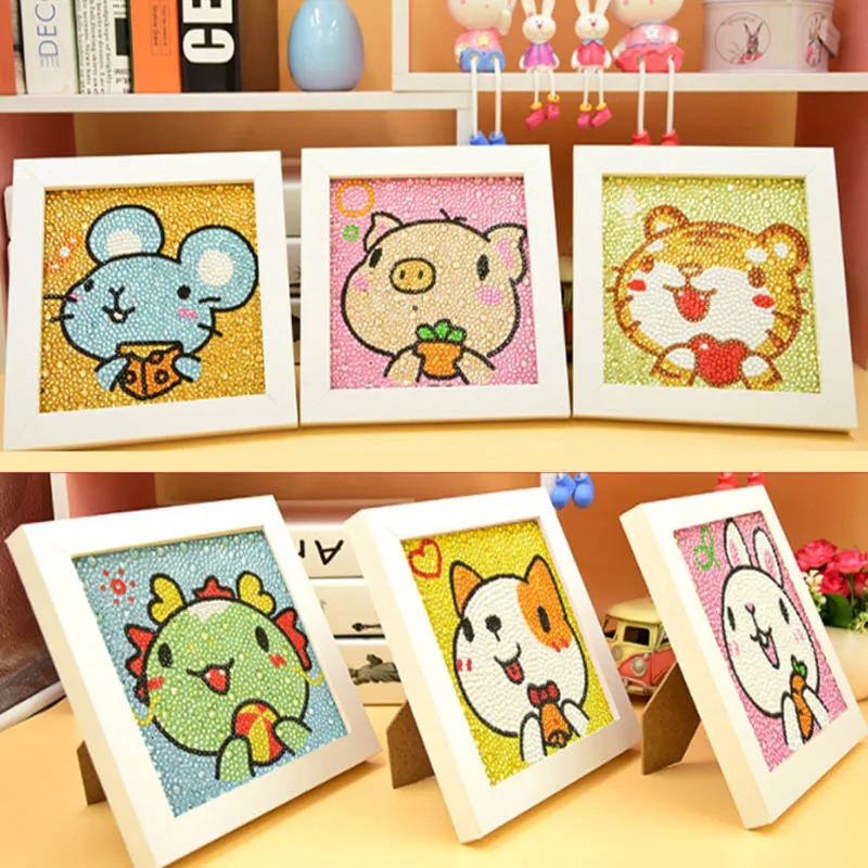 

1Set Resin Intelligence Game With Frame Cartoon Pattern Diamond Painting Home Decorative Drill DIY Handmade 15*15CM