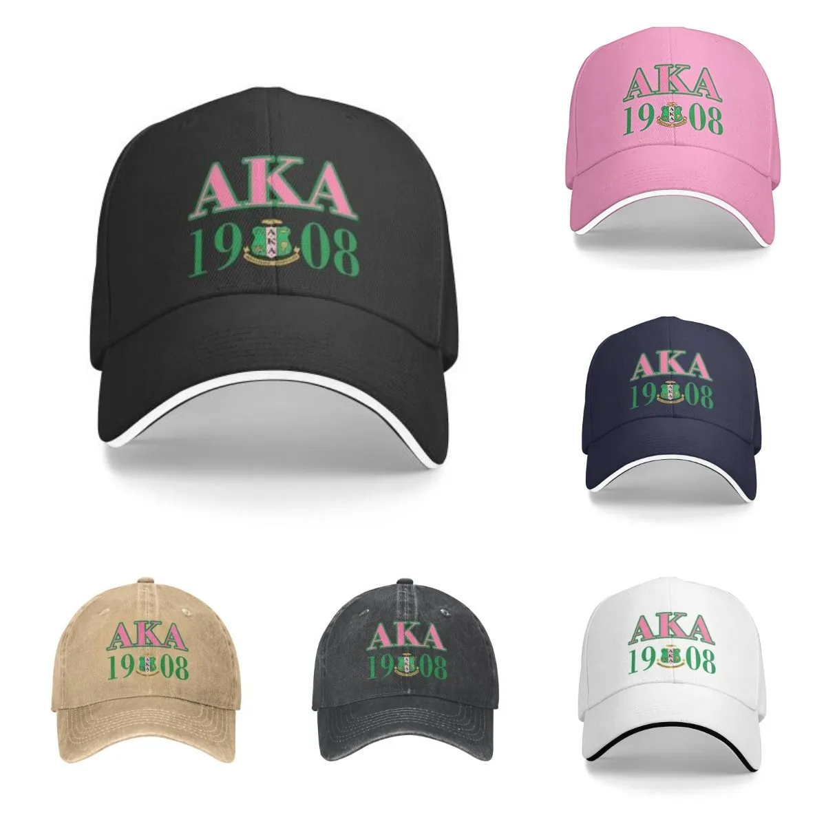 

Pink Aka Baseball Cap Sorority Gifts for Women Classic Adjustable Washed Hat Fits Girls Adult Unisex Four Seasons Casual Men Cap