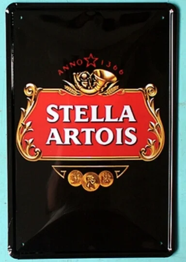 

Metal Wall Sign Decor Bar Pub Stella Artois Beer Sign Tin Sign