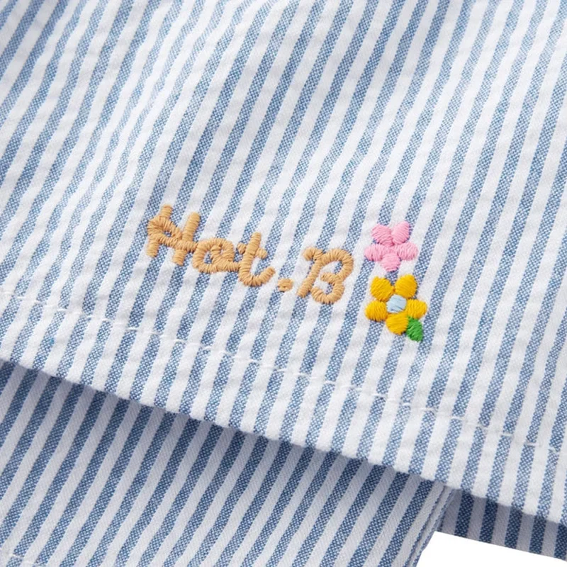 Детская одежда miki Новинка лета 2023 простые полосатые шорты для девочек с буквами HB