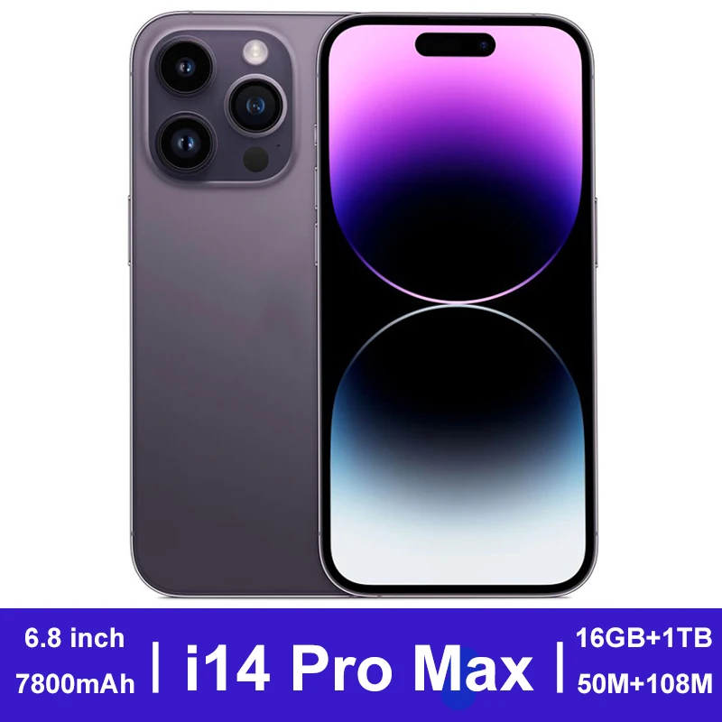 

I14 Pro Max смартфон с 5,7-дюймовым дисплеем, 16 ГБ + 1 ТБ, 50 Мп + 2023 МП