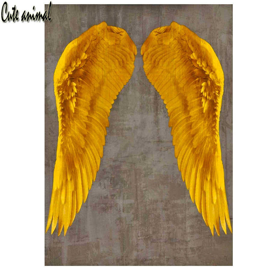 

Набор для алмазной вышивки «Ангел», картина 5D «сделай сам» с золотыми крыльями, мозаика крестиком, украшение для дома, подарок