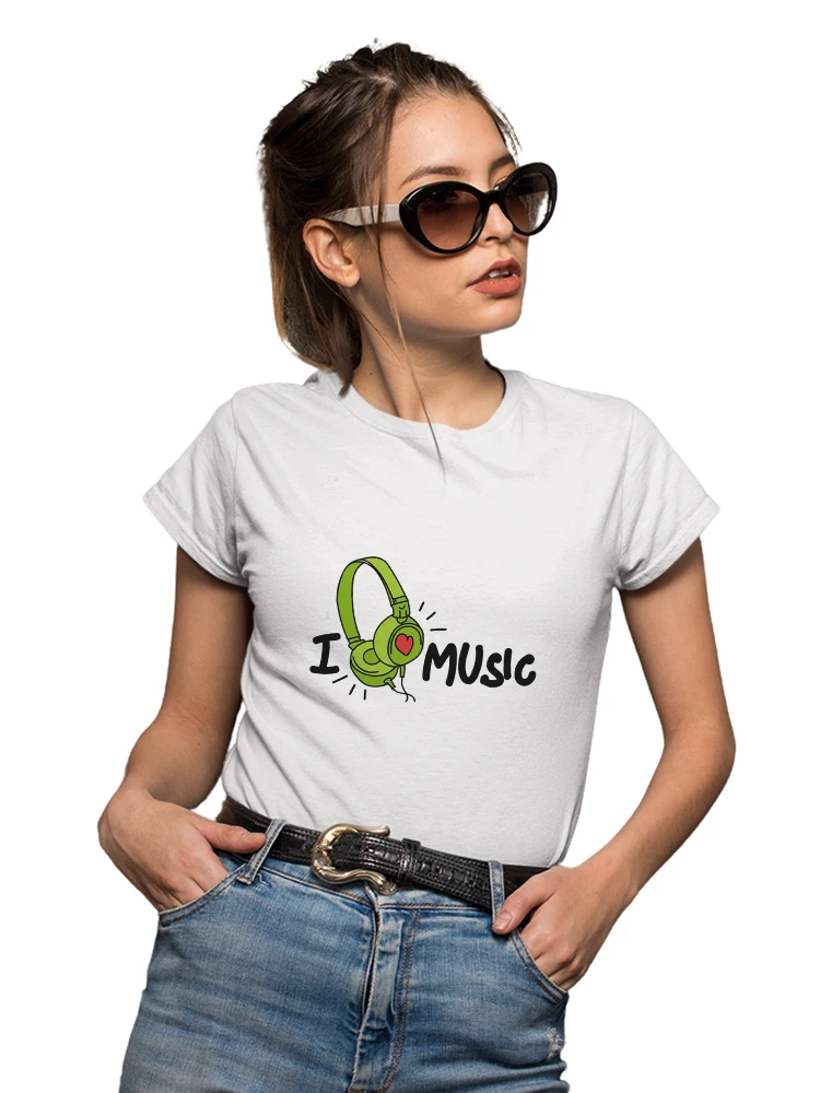 

Yeskuni I Listen To Music Fashion Streetwear T-Shirts Women T Shirt Young Casual Girls Can Do Anything Short Sleeve 2022 Hipster