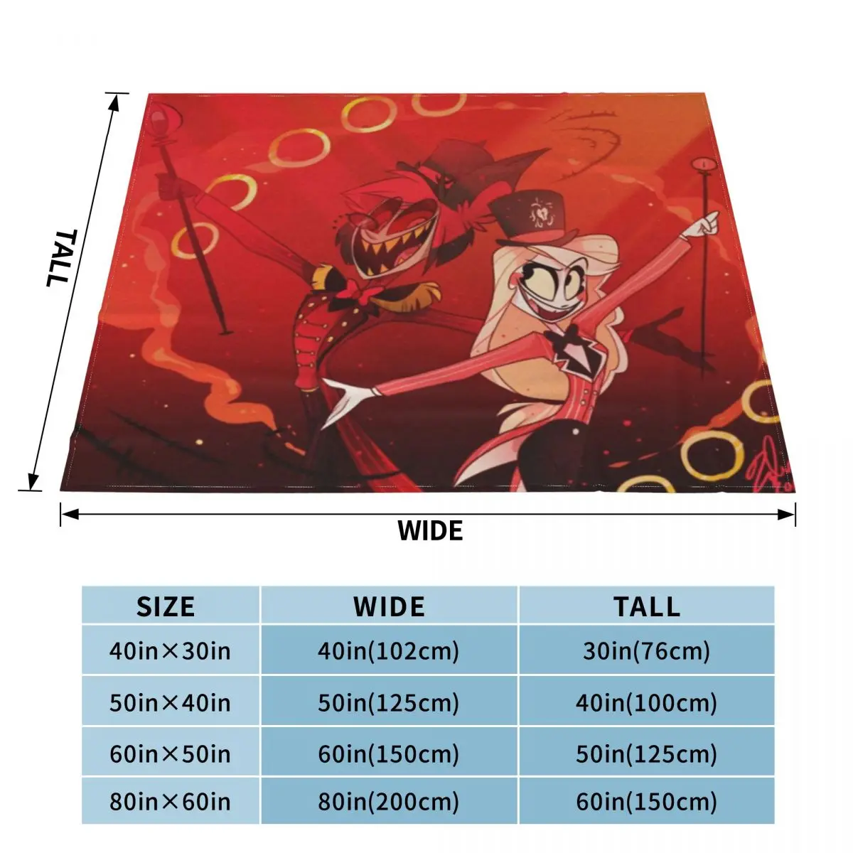 Одеяло аниме Шарлотта из мультфильма Hazbin Hotels бархатное всесезонное