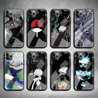 naruto kakashi phone case tempered glass for iphone 13 12 11 pro mini xr xs max 8 x 7 6s 6 plus se 2020 cover