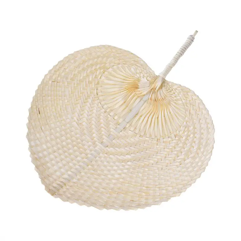 

1pc Summer Cooling Fan Pure Natural Handmade DIY Heart Shaped Bamboo Woven Fan Artificial DIY Woven Cooling Fan Home Decoration