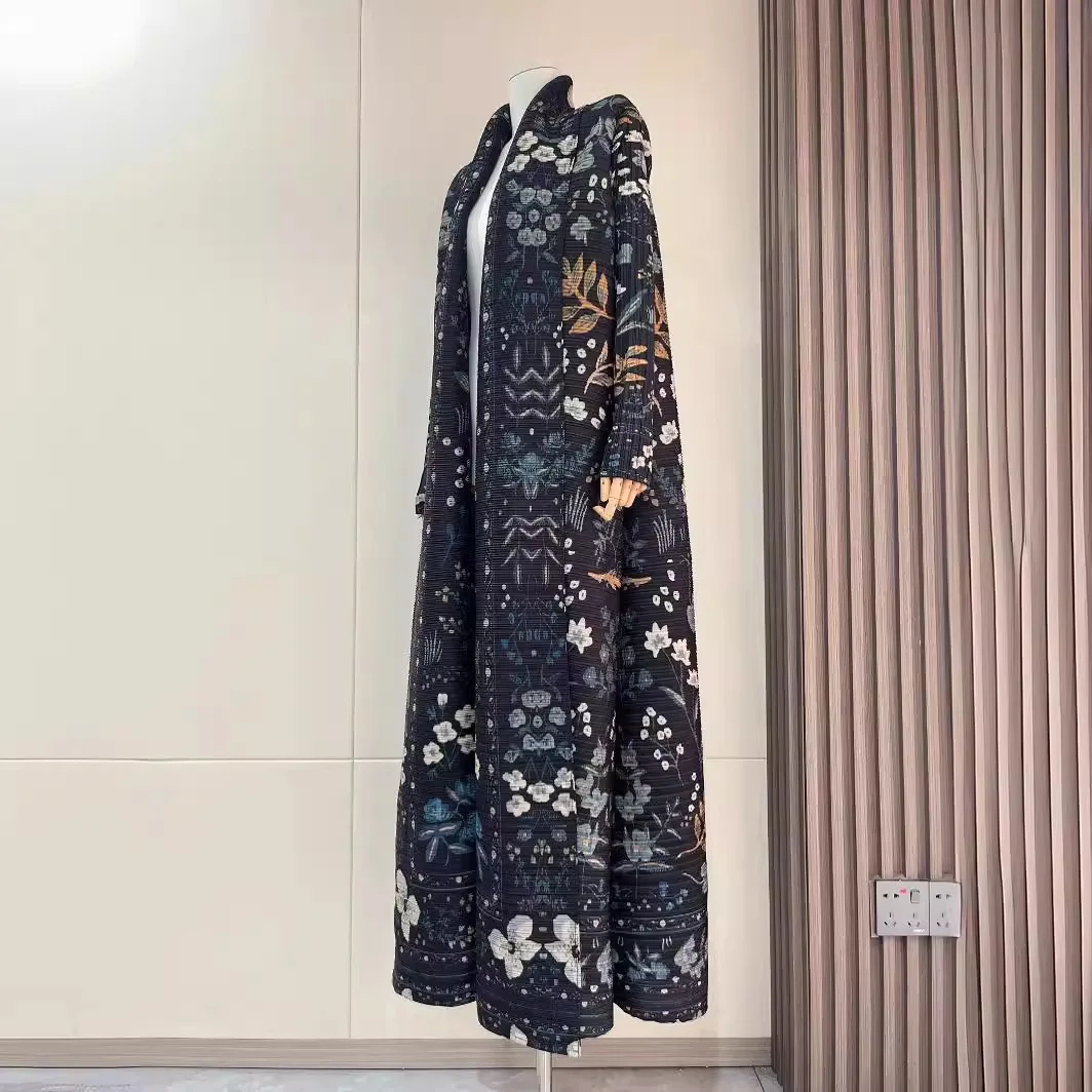 Женское Плиссированное длинное пальто плиссированное платье роскошное осеннее