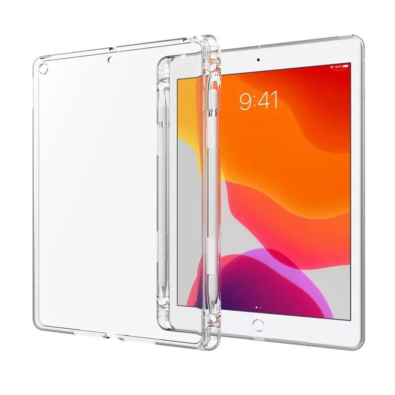 

for iPad 9.7 Air 2/1 10.5 Case Transparent TPU Tablet Cover for Funda iPad 10.2 2019 Pro 11 10.5 Mini 3 with Pencil Holder