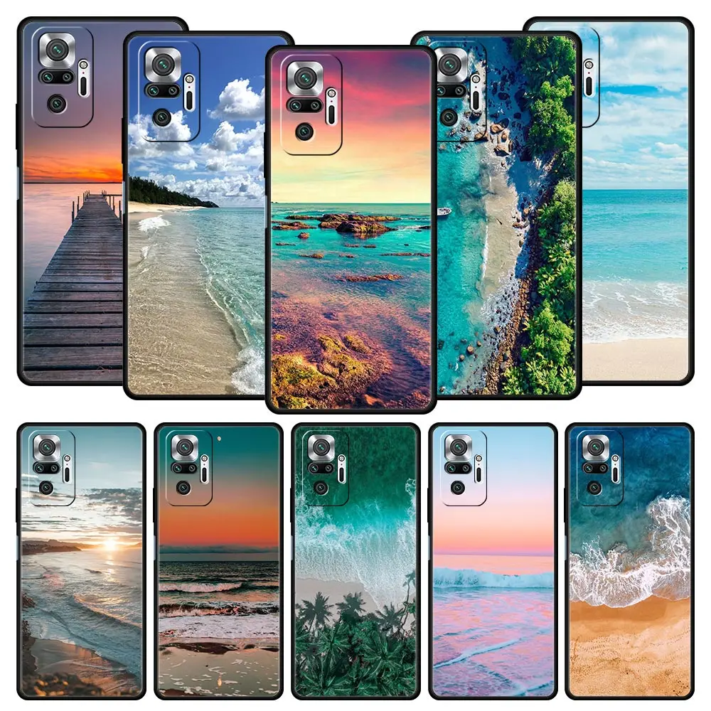 

Sea blue Sky beach For Xiaomi Redmi Note 12 Phone Case 10C 10 11 9 8 Pro Plus 9S 7 8T 9T 9A 8A 9C K50 K40 Gaming Silicone Cover