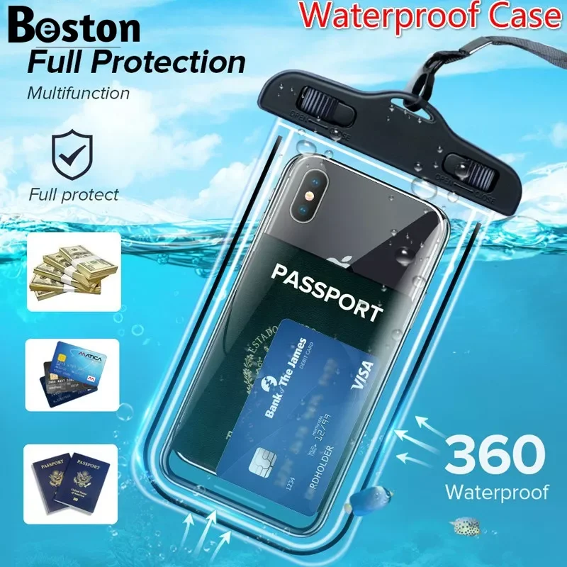 

Swimming Bags Waterproof Phone Case Water proof Bag Mobile Phone Pouch PV Cover for iPhone 11 Pro Xs Max XR X 8 7 Galaxy S10
