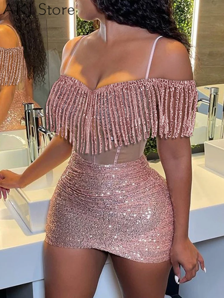 Декоративный корсет с бахромой вечернее платье блестками |