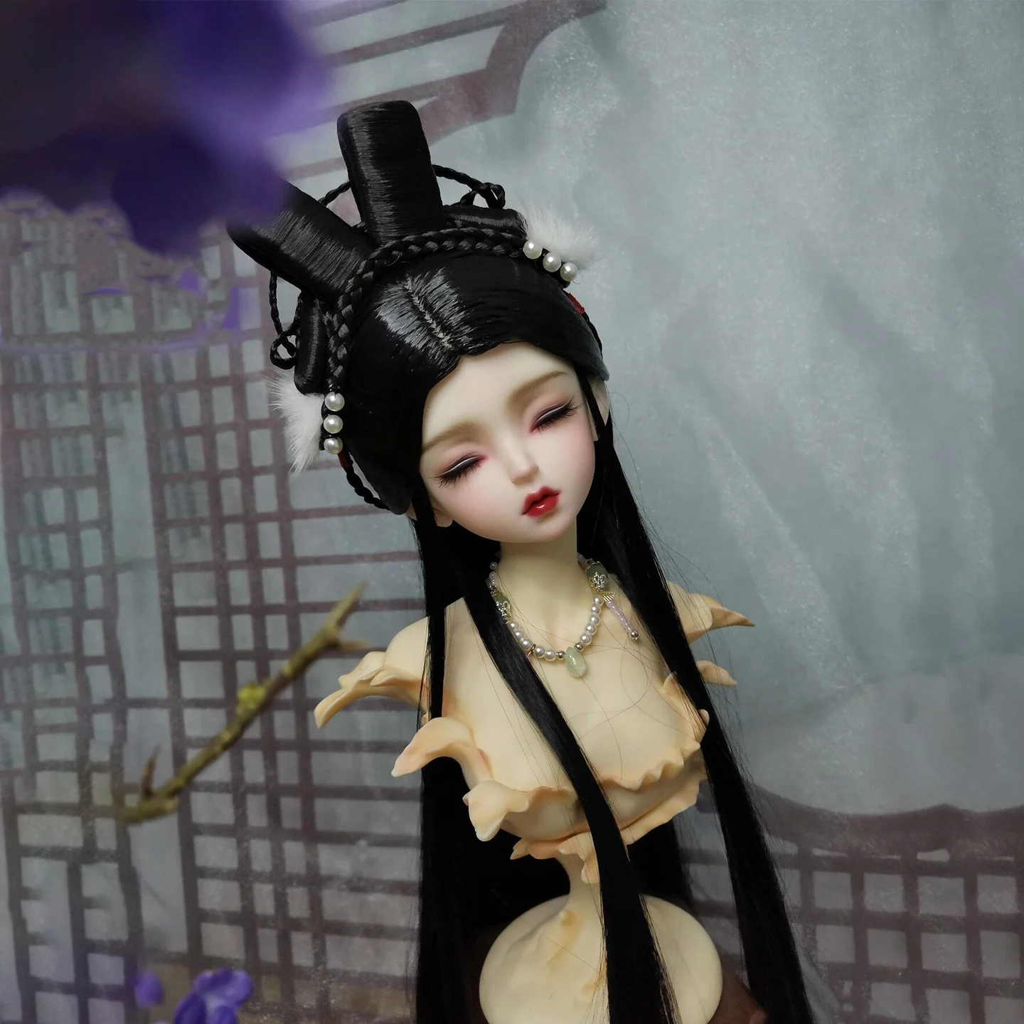 1/6 1/4 1/3 BJD Кукольные парики Винтаж Hanfu Длинные волосы Древний костюм Фея Парик для