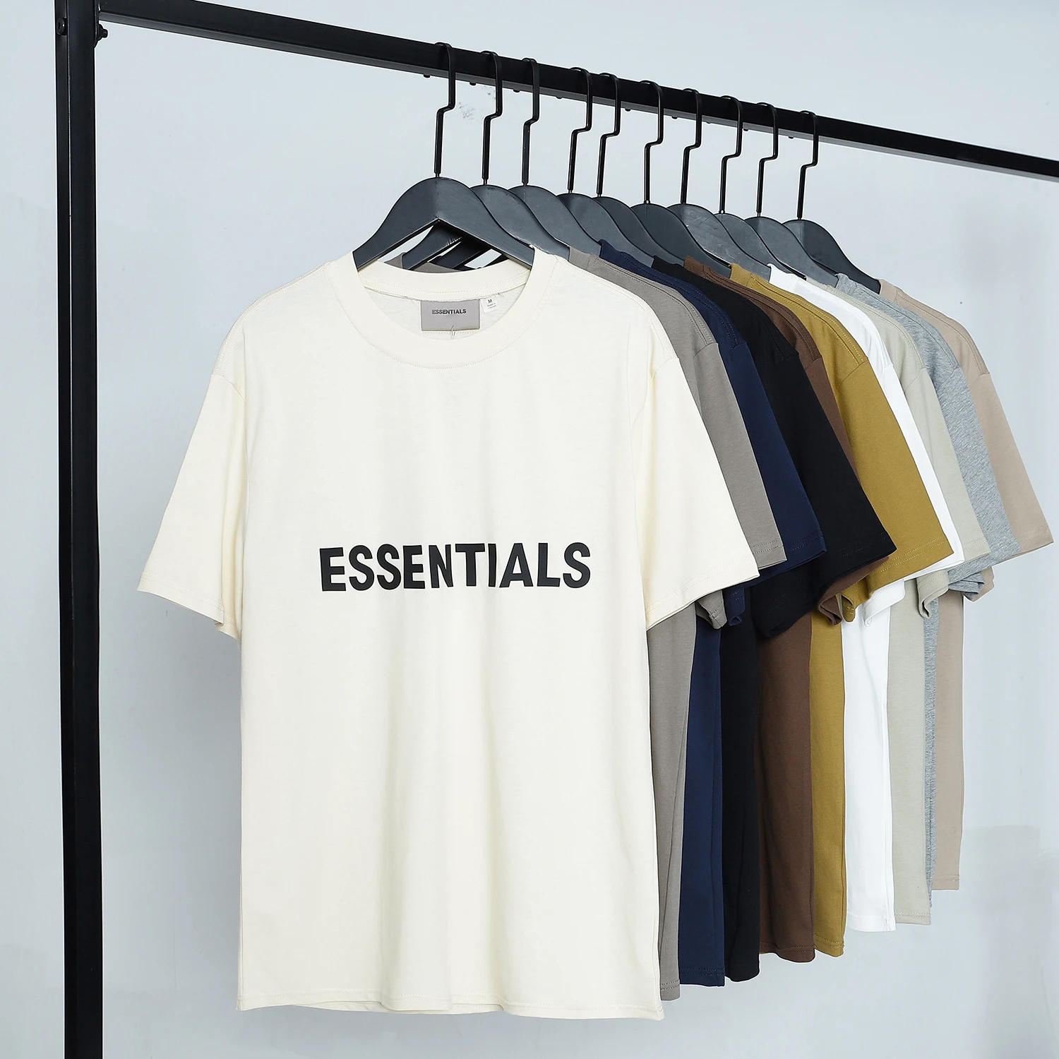

Ss22ESSENTIALS футболка большого размера с буквенным принтом Мужская футболка с коротким рукавом в стиле кэжуал хип-хоп свободные женские футболк...