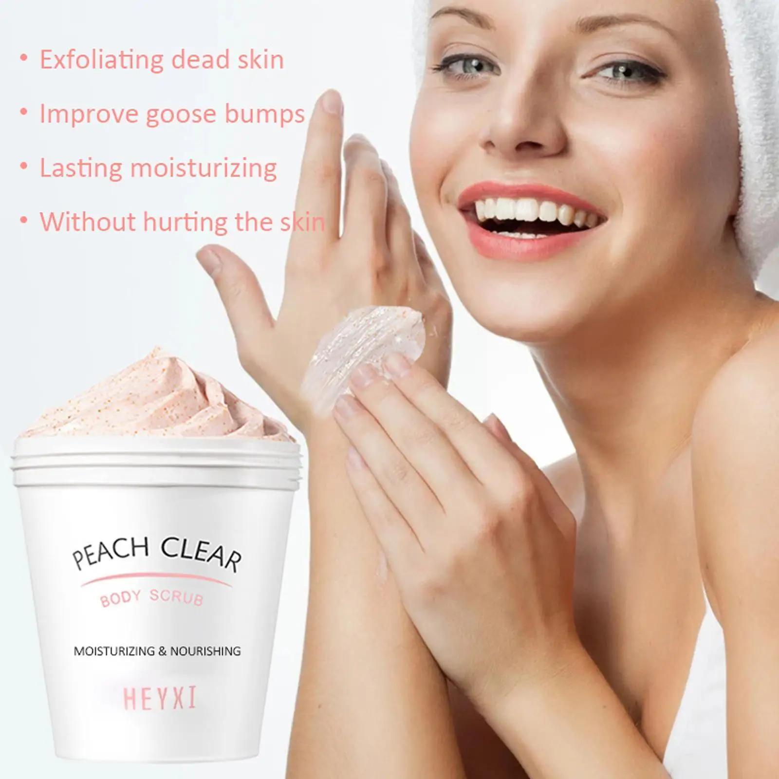 

200g Peach Body Scrub Cream Deep Cleansing Skin Exfoliating Whitening Scrub Niacinamide Moisturizer Rough Smoothing Nourish H4J7