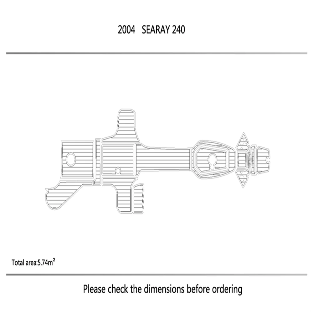 2002-2008 Sea Ray 240 Sundeck Кокпита Подушечки 1/4 &quot6 мм EVA Искусственный Тик Палуба Пол