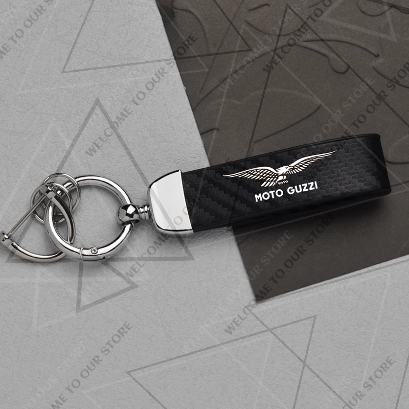

Новый классический брелок для мотоцикла с логотипом MOTO GUZZI V7 Stone V9 Bobber 850 V85 TT, держатель для ключей из углеродного волокна, аксессуары для мотоциклов