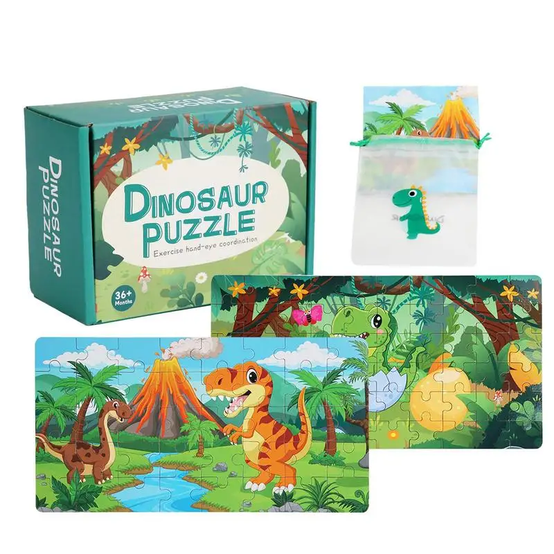 

Dinosaur Jigsaw Puzzles Brain Teaser Boards Puzzle Cartoon Dinosaur Animal Shape Color Cognitive Educational Game toys