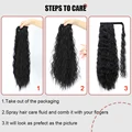 Synthetic Corn Wavy Long Ponytail Synthetic Hairpiece Wrap on Clip Hair Extensions Ombre Brown Pony Tail Blonde Fack Hair