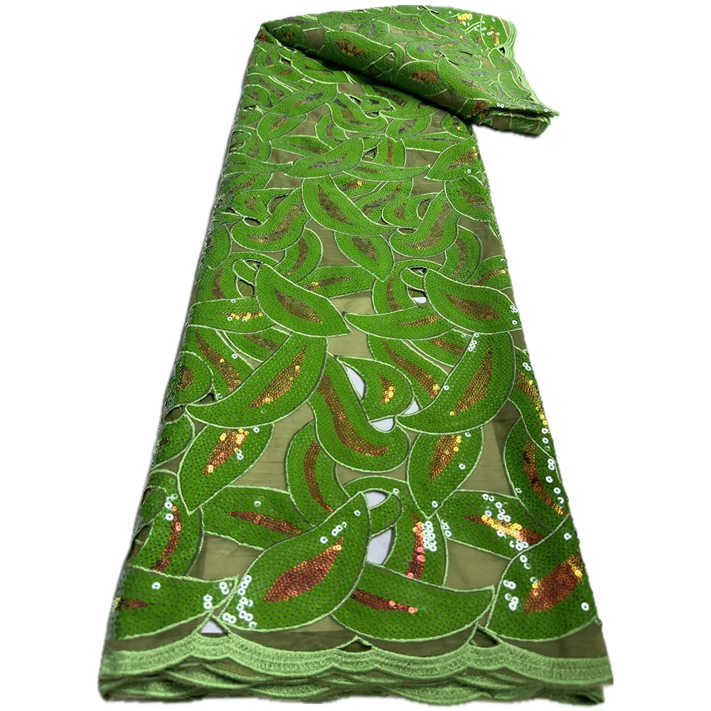 PGC Африканская Вышитая Кружевная Ткань Мягкая Французская Сетка С Блестками