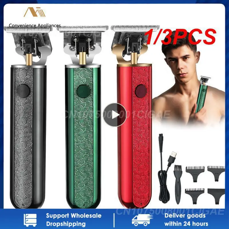 

1/3PCS 700A USB Wireless Stainless Steel T Blade Hair Trimmer Men Shaver Rechargeable Baldheaded Hair Clippers Cutting Machine