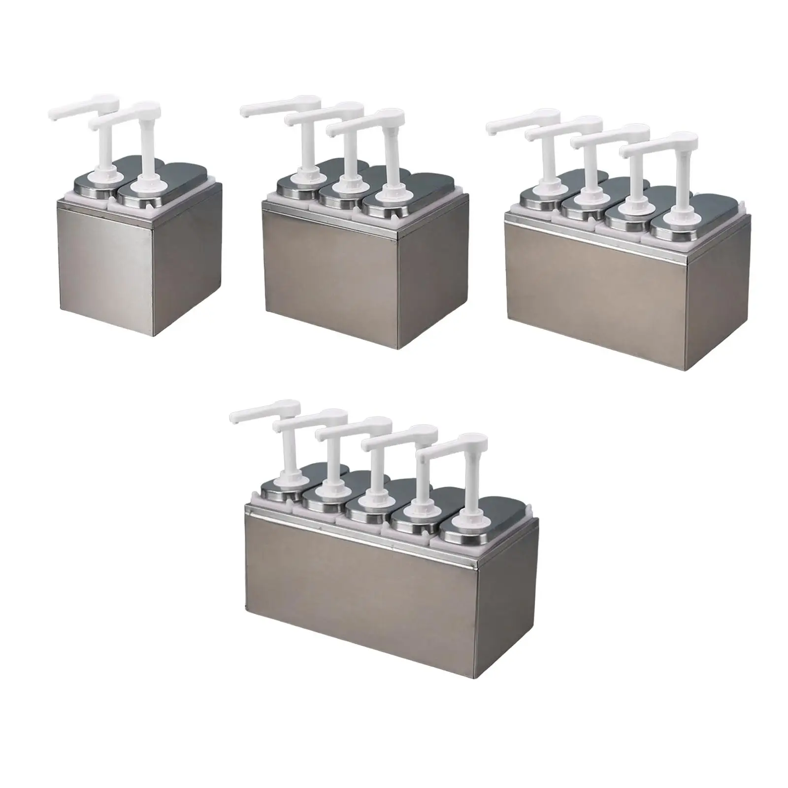 Sauce Dispenser Pump 1.4L Container Sturdy Stainless Steel Condiment