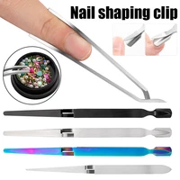 multifunction stainless steel nail art shaping tweezers cross nail clip manicure c curve clip extension sculpture uv gel tool