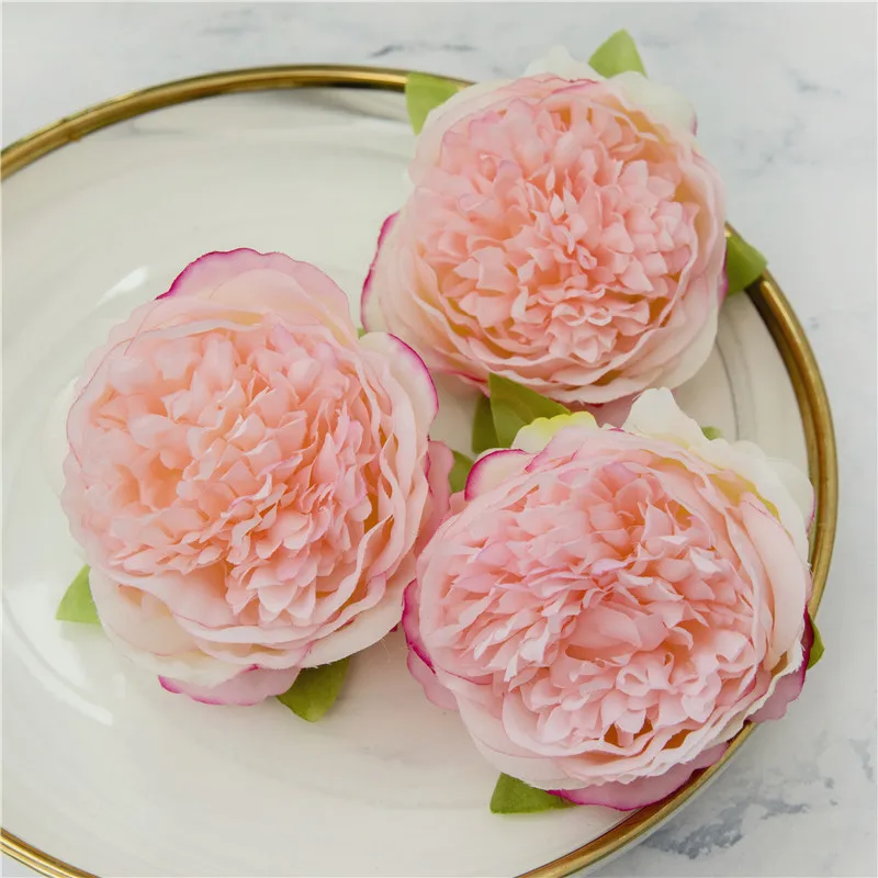 

5Pcs Dia 10cm Peony Head Silk Flowers Wedding Decor Background Flower Wall Material DIY Bouquet Home Decor Peony Flowers Wreath