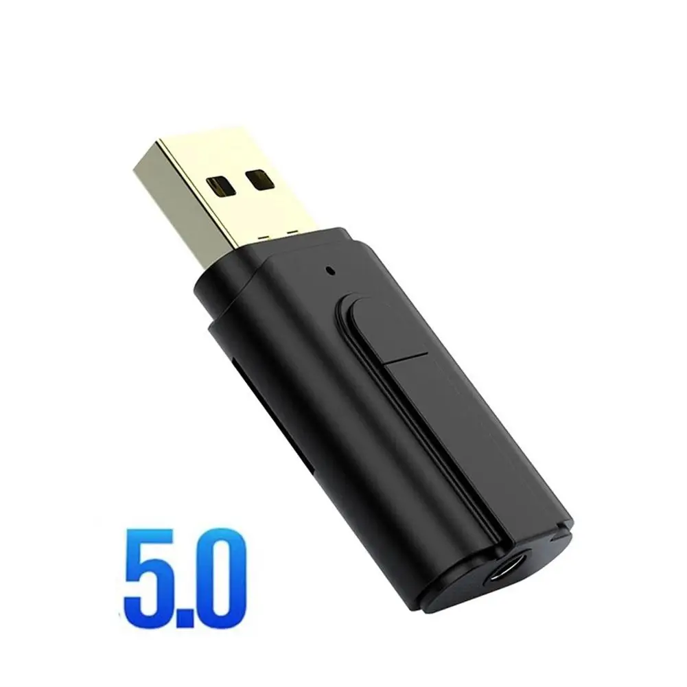 

Usb Bluetooth-compatible 5.0 Audio Transmitter Receiver 3.5mm Aux Jack Wireless Adapter For Car Pc Tv Tf Player Accessories