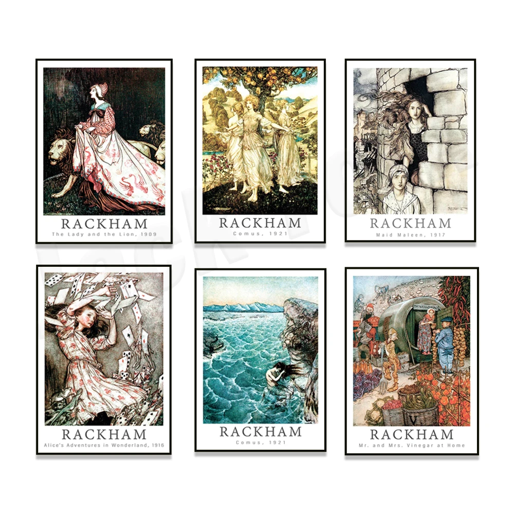 Принт Питер Пэн Артура Рэкхэма в садах Кенсингтона Шипрейк и море плакат Рекхэм