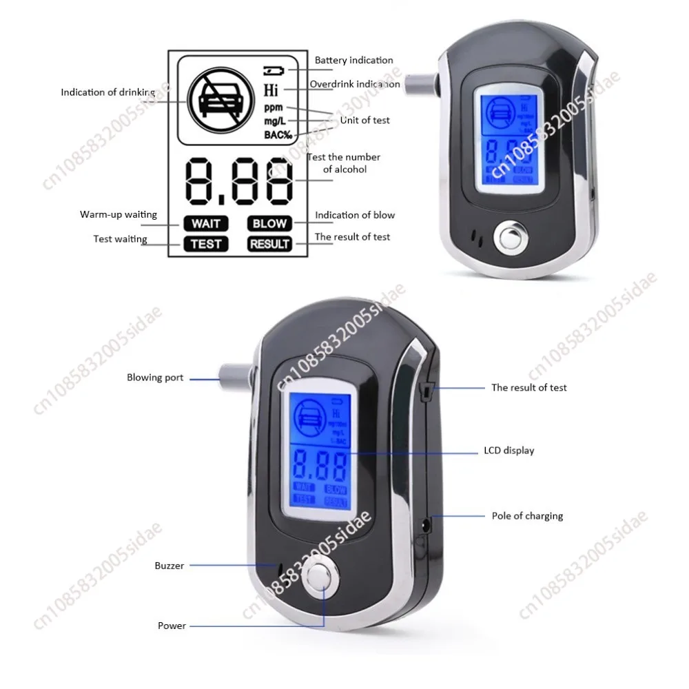 Цифровой алкотестер умный анализатор дыхания универсальный автомобильный