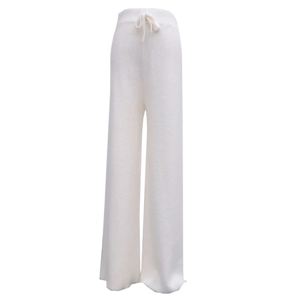 

Осенне-зимние новые женские норковые Блестящие Брюки с широкими штанинами для девушек однотонные свободные дикие прямые повседневные брюк...