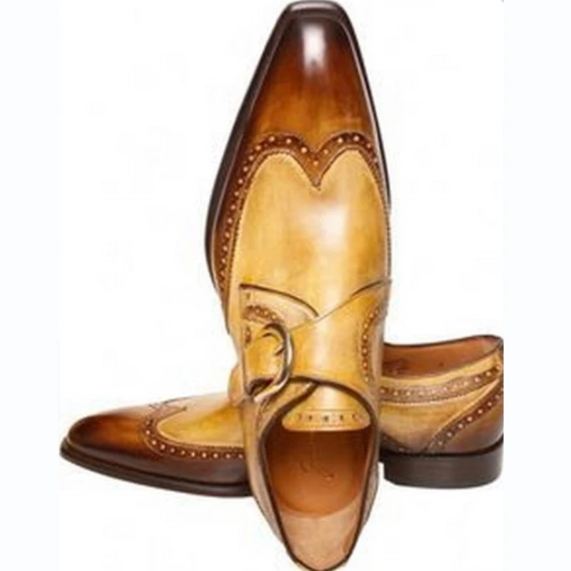 

Ботинки мужские классические из экокожи, перфорированная подошва, повседневные полусапожки, Винтажная обувь, AB603, весна