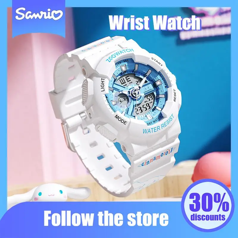 

Kawaii Sanrio Anime Wrist Watch Cute Cinnamoroll Hello Kitty Cartoon Waterproof Luminous Watch Originality Children Gifts