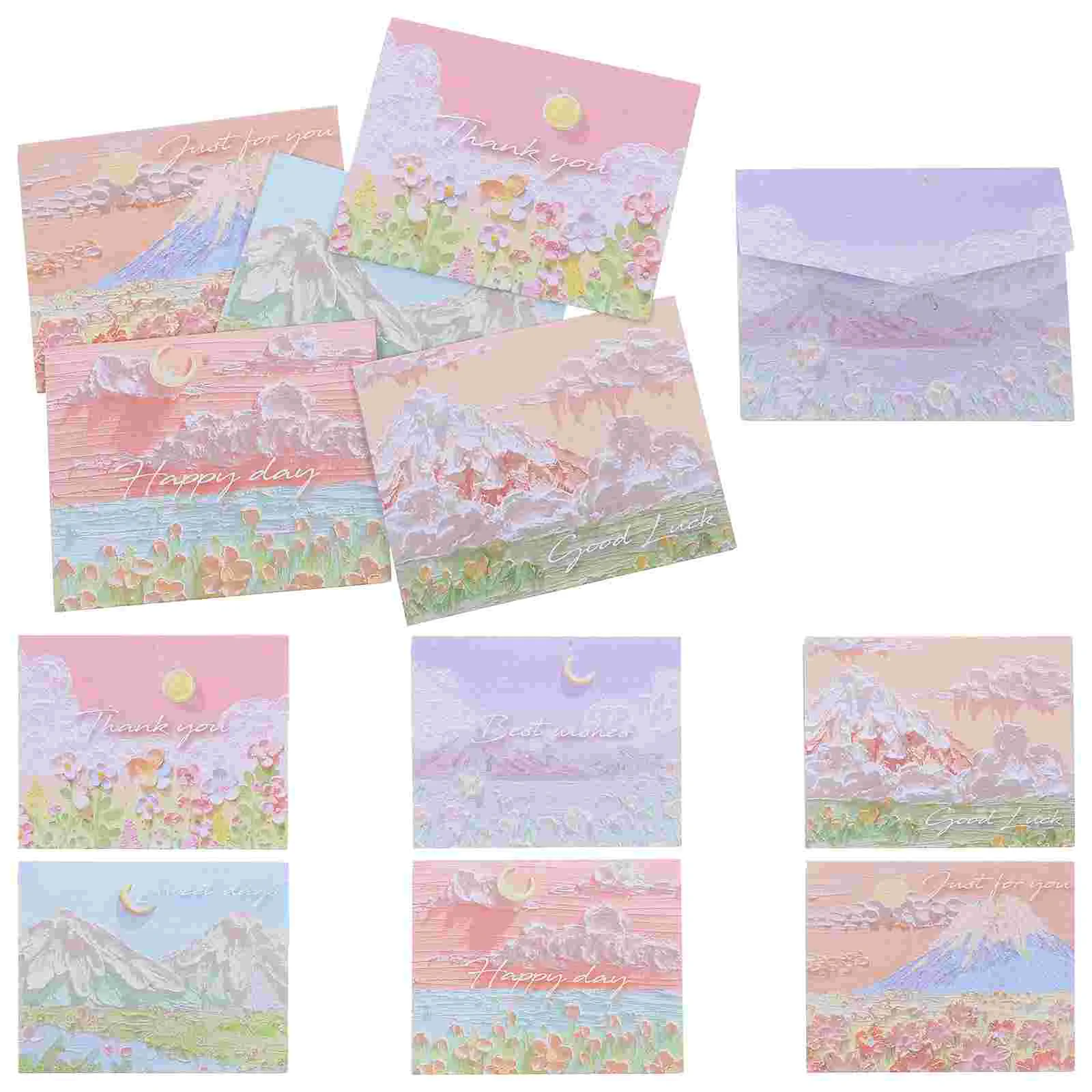 

12 Pcs Cream Blessing Festival Card Bulk Greeting Cards Party Paper Message Decorative
