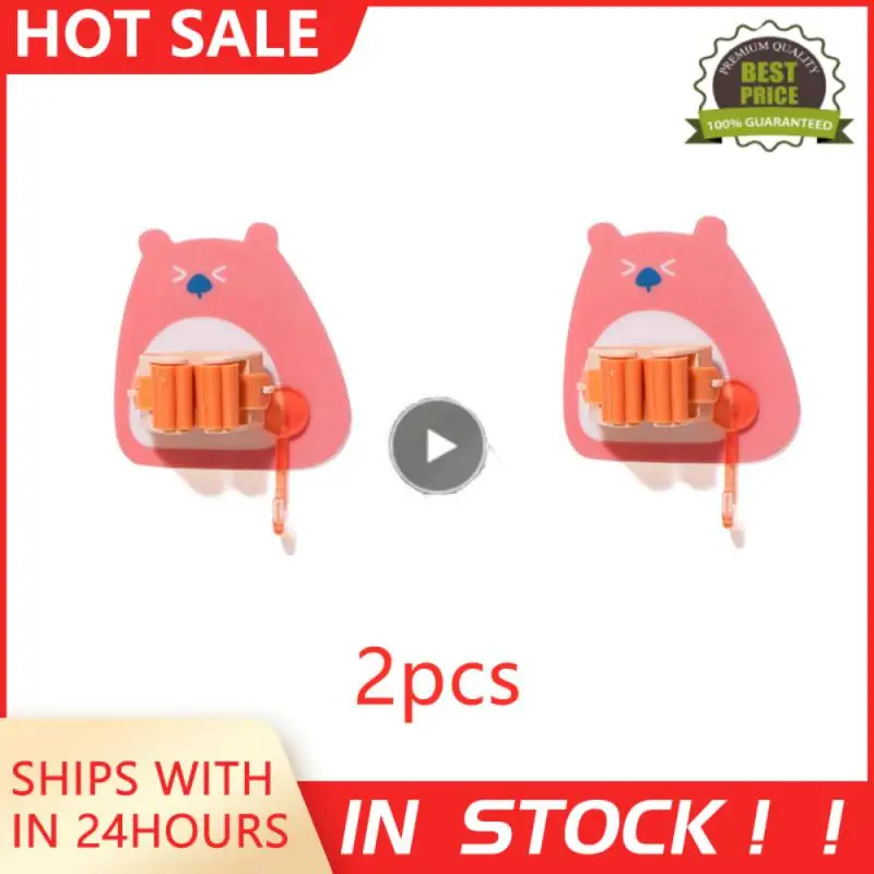 

1/2 PCS Wall Mounted Mop Clip Organizer Holder Brush Broom Hanger Home Storage Rack Punch-free Bathroom Suction Hanging Pipe Hoo