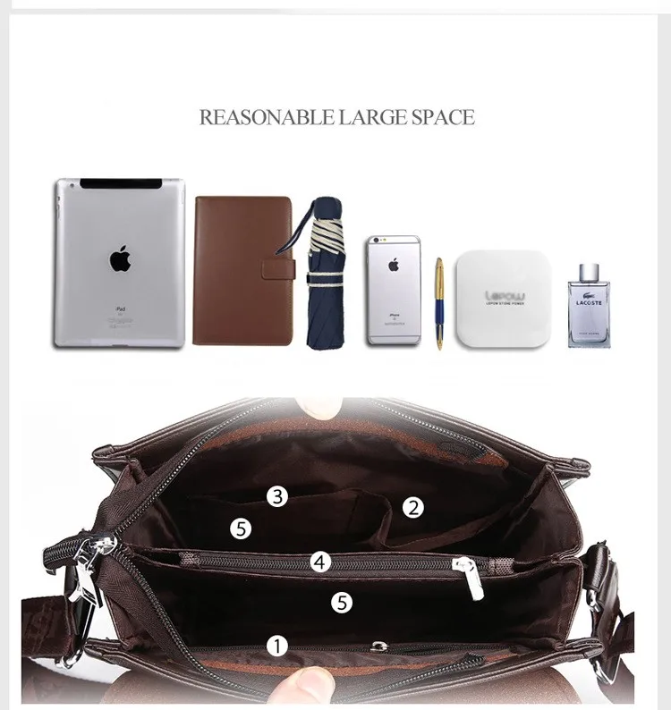 Fashion Men briefcases business Bag PU formal work bags Male Crossbody Messenger handbags