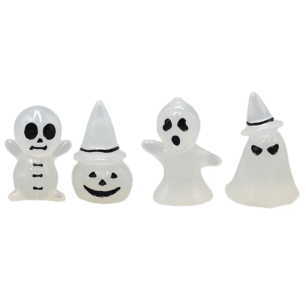 

Ghost Decorpumpkin Miniature Ornament Luminous Figurinesdark Decoration The Glow Accessories Mini Garden Figurine Party