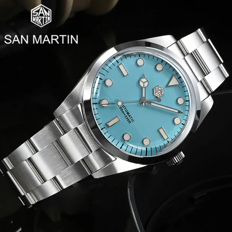 

San Martin Luxury New Men's Automatic Watch 100M Waterproof Sports Sapphire Crystal BGW9 Luminous PT5000 Mechanical Diving Clock