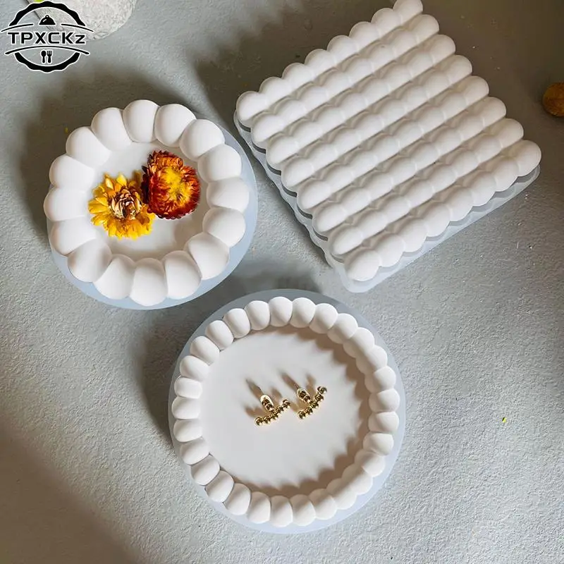 

DIY Bubble Coaster Plaster Silicone Mold Handmade Storage Tray Epoxy Resin Casting Mould Concrete Cement Craft Molds Home Decor