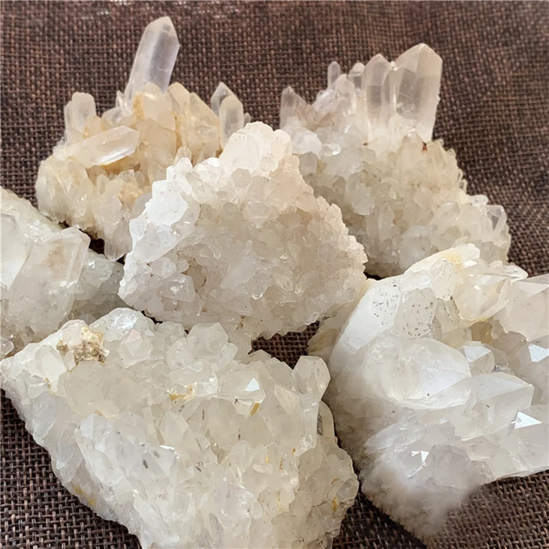 Natural Stone Ore Irregular White Crystal Cluster Rough Rock Gemstone Ornaments Feng Shui Mineral Specimen Pillar Quartz Gift
