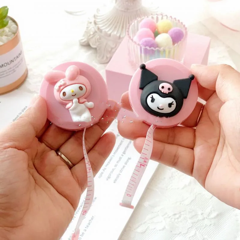 

Kawaii Sanrio Pull Ruler Hello Kittys Cute Anime Mini Tape Measure Measuring Tape Portable 1.5M Soft Ruler Toys for Girls Gift