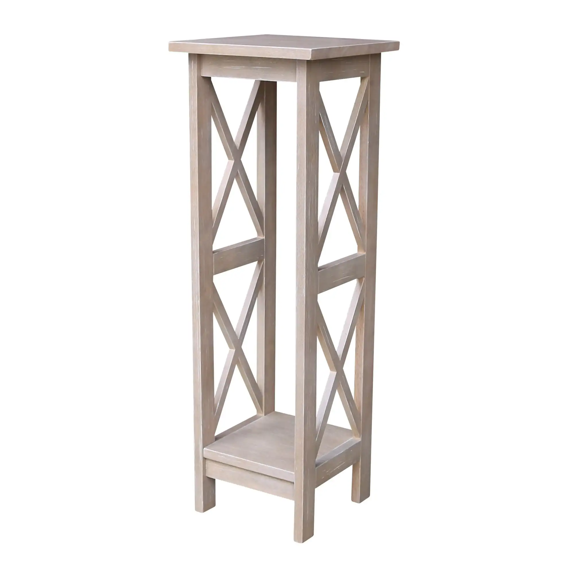 

X-sided Plant Stand Washed Gray Taupe 36"H Washed
